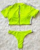 Short Sleeve Zipper Tight Brazilian Tankini Swimwear