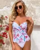 Floral Printed Spaghetti-Neck Tankini Swimsuit