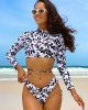 Sexy Backless Lace-Up Floral-Printed Wetsuits