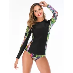 Floral Printed Two Pieces Wetsuit