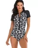 Floral-Print Split-Joint Short Sleeve Wetsuit