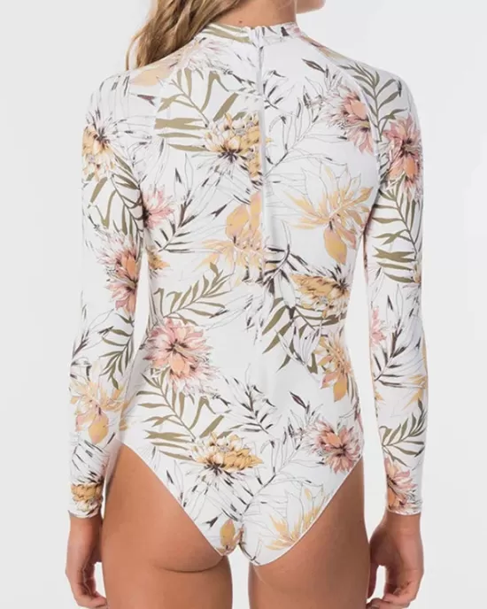 Long Sleeve Floral-Print Hollow Wetsuit