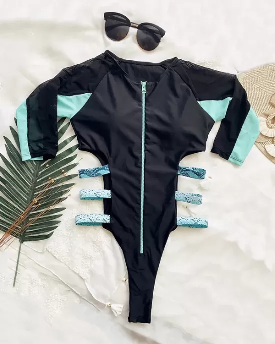 Long Sleeve Split-Joint Bandage One-Piece Wetsuit