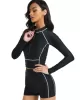 Long Sleeves Solid Color High-Waisted Split Wetsuits