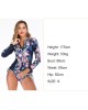 Floral Printing Strappy Waist Two Pieces Wetsuit