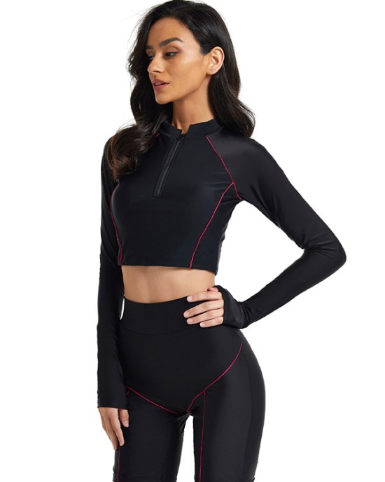 Long-Sleeves Zipper High-Waisted Split Wetsuits