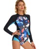 Women's One Piece Long Sleeved Surf Suit Sunscreen Swimsuit