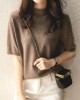 Simple Solid Color Round-Neck Short Sleeves Sweater