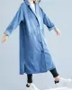 Original Lapel Long Sleeve Denim Outerwear&Trench