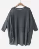 Vintage Solid Loose Cropped Batwing Sleeve Knitting Outwear