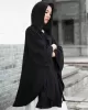 Simple Solid Loose Batwing Sleeve Hood Cape