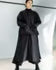 Loose Split-Joint Black False Two Trench Coat