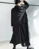 Loose Split-Joint Black False Two Trench Coat