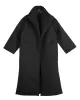 Black Rhombic Split-Side High Collar Long Coat