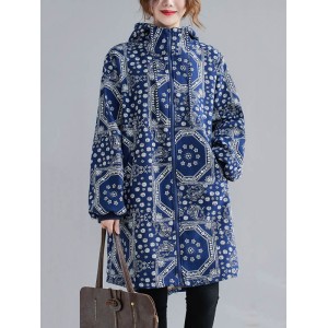 Vintage Ramie Cotton Printing Outerwear&Coat