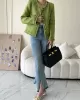 Fashion Long Sleeves Loose Buttoned Round-Neck Outerwear