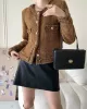 Fashion Long Sleeves Loose Buttoned Round-Neck Outerwear