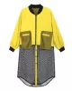 Stylish Split-Joint With Pocket Mesh Buttoned Stand Collar Long Sleeves Jacket Outwear