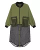 Stylish Split-Joint With Pocket Mesh Buttoned Stand Collar Long Sleeves Jacket Outwear