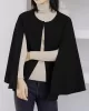 Casual Loose Solid Color Round-Neck Cape Outerwear