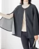 Casual Loose Solid Color Round-Neck Cape Outerwear