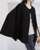 Casual Loose Solid Color Round-Neck Cape Outerwear