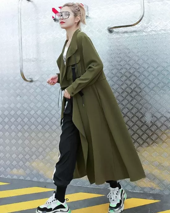 Light Loose Solid Trench Coat