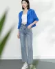 Casual Loose Half Sleeves Pleated Solid Color Outerwear