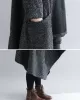 Thicken Gray Long Sleeve Coat Outerwear