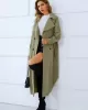 Loose Buckle Solid Color Lapel Collar Coat