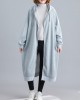 Casual Loose Long Sleeves Solid Color Hooded Outerwear