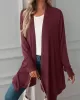 Solid Color Long Sleeves Loose Statement Collar Outerwear