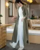 Artistic Retro Loose Simple Casual Solid Color Ramie Trench Coat