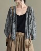 Seven-Quarter Sleeves Crochet Hollow Solid Color Outerwear