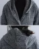 Loose Plaid Woolen Hood Coat