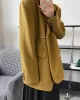 Urban Long Sleeves Loose Solid Color Pin Lapel Collar Suit Outerwear