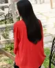 Soft Red Ramie Cotton Blouse Outwear