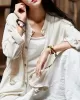 Soft Beige Ramie Cotton Blouse Outwear