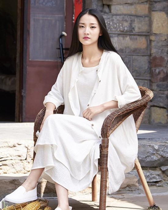 Soft White Ramie Cotton Linen Cover-up Cardigan