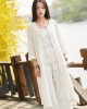 Soft White Frog Ramie Cotton Linen Outwear Cardigan