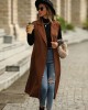 Casual Sleeveless Loose Solid Color Lapel Collar Coat