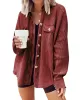 Vintage Loose Irregular Solid Color  With Pockets Jackets