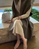 Simple Sleeveless Solid Color Round-Neck Cape Outerwear