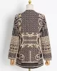 Original Creation Loose Long Sleeves Beads Printed V-Neck Blazer Outerwear