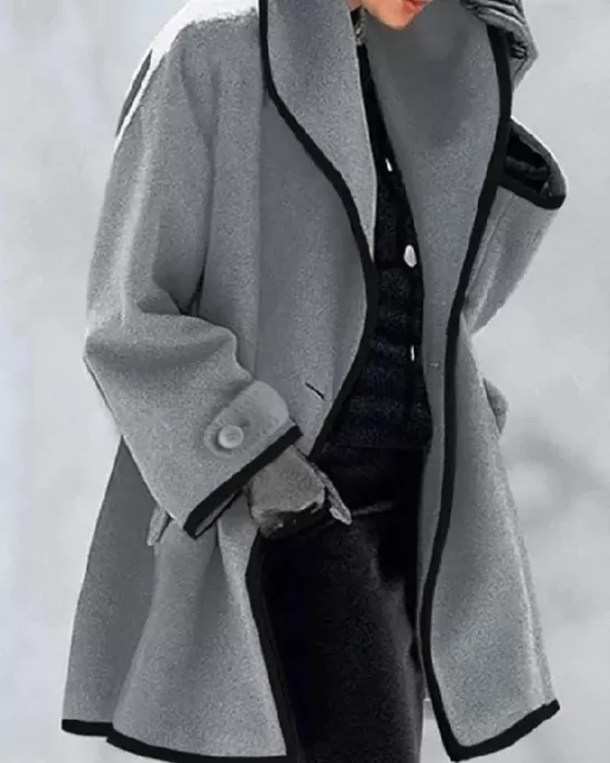 Buttoned Long Sleeves Stand Collar Outerwear Coats