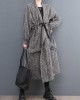 Drawstring Pockets Long Sleeves Loose Lapel Trench Coats