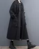 Drawstring Pockets Long Sleeves Loose Lapel Trench Coats