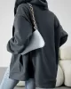 Drawstring Zipper Long Sleeves Loose Hooded Outerwear Jackets