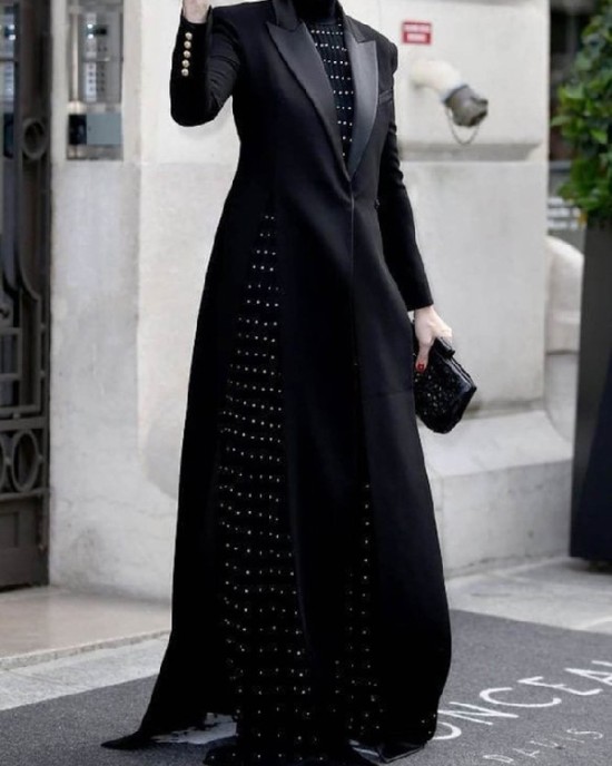 Long Sleeves Split-Joint Split-Side Notched Collar Blazer Outerwear