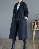 Buttoned Pockets Long Sleeves Loose Notched Collar Trench Coats